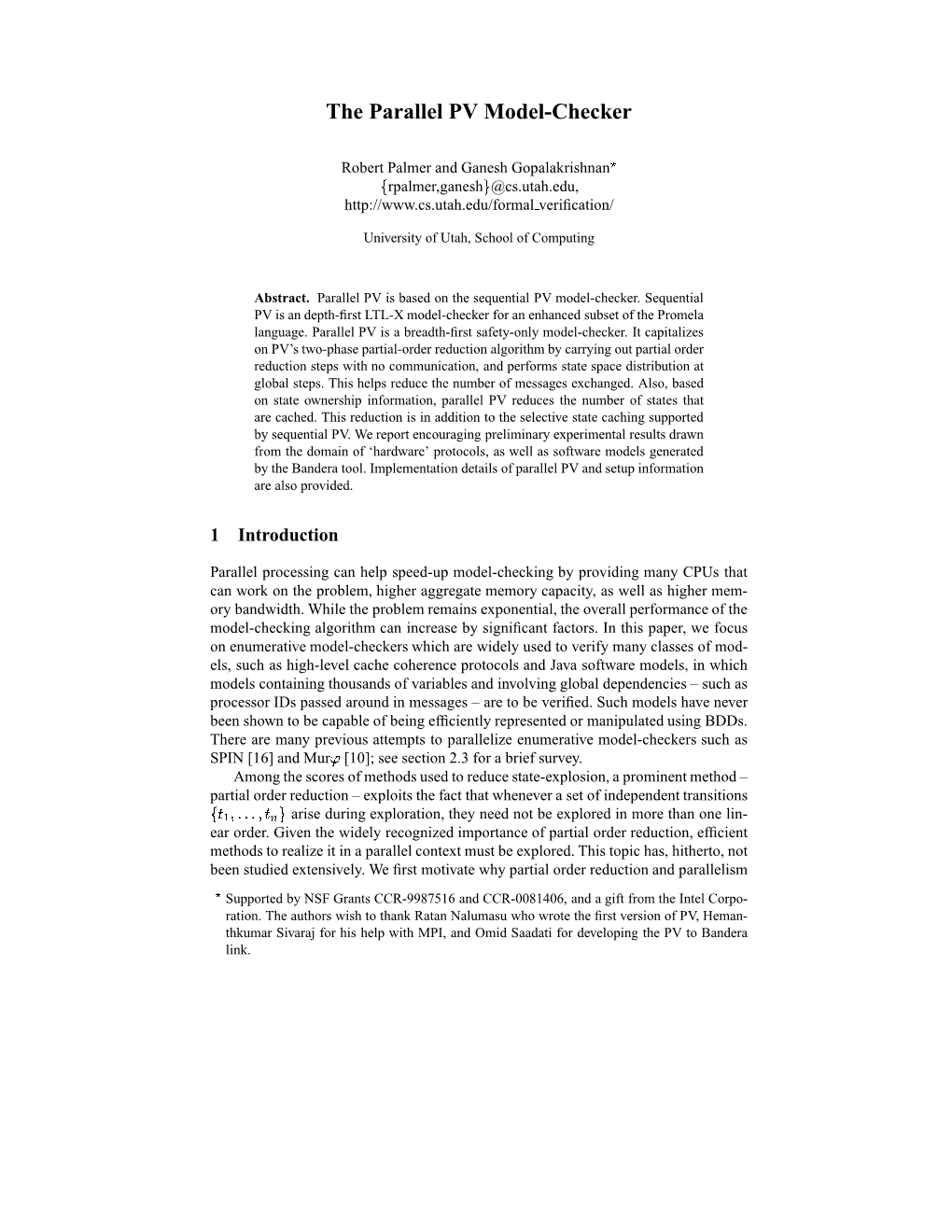 The Parallel PV Model-Checker