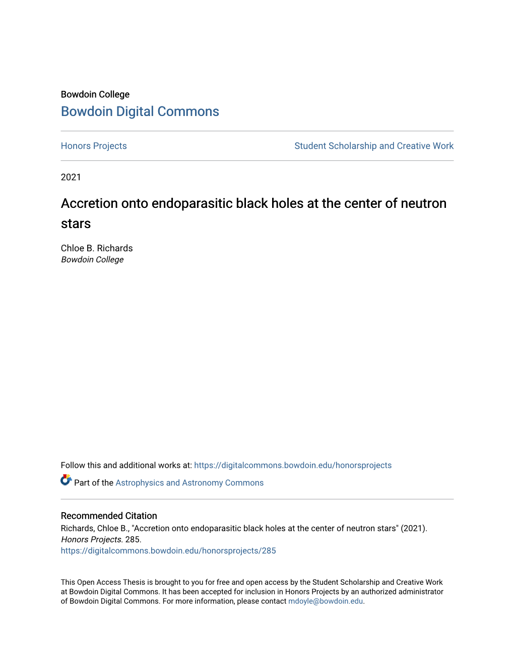 Accretion Onto Endoparasitic Black Holes at the Center of Neutron Stars