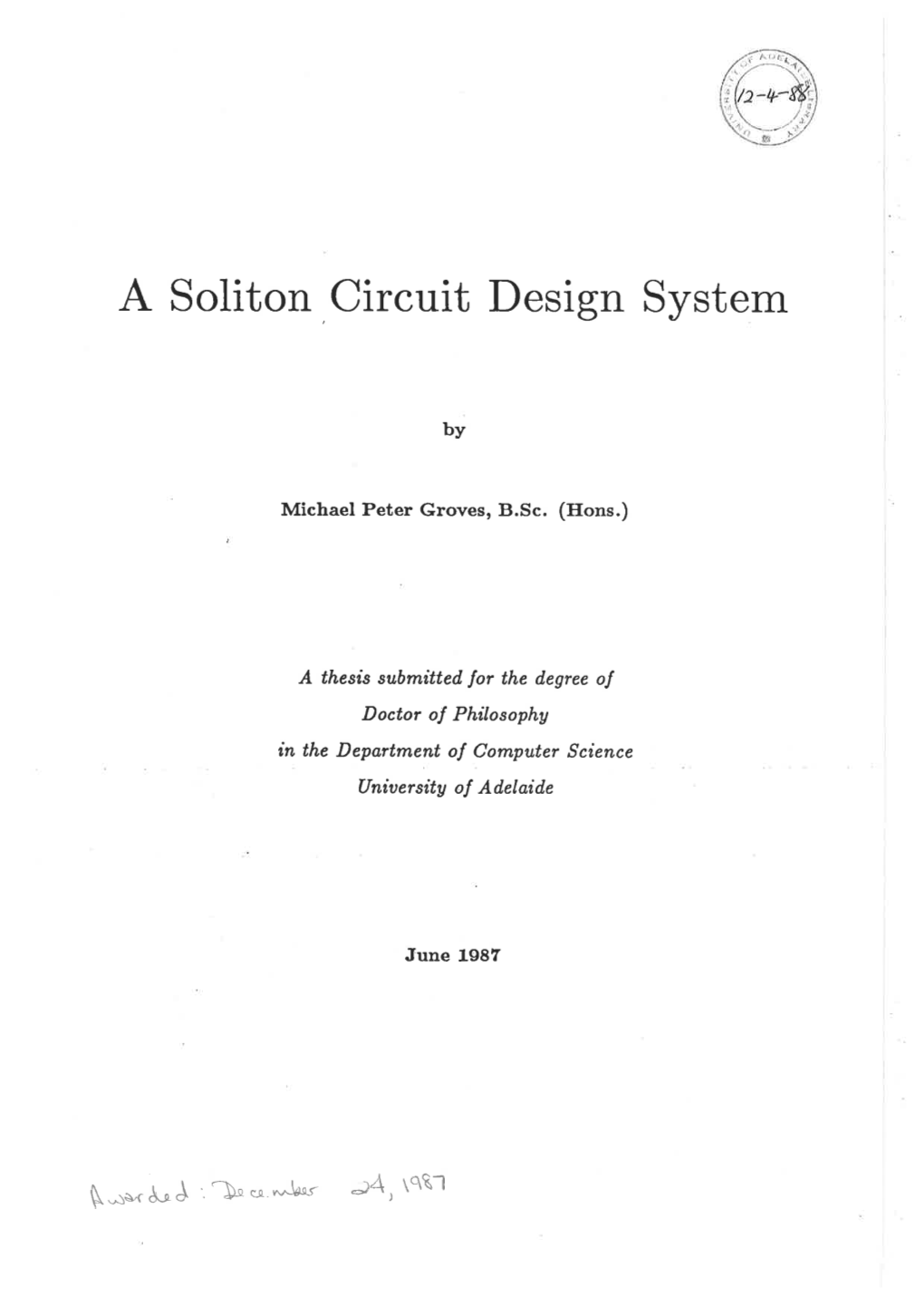 A Soliton Circuit Design System