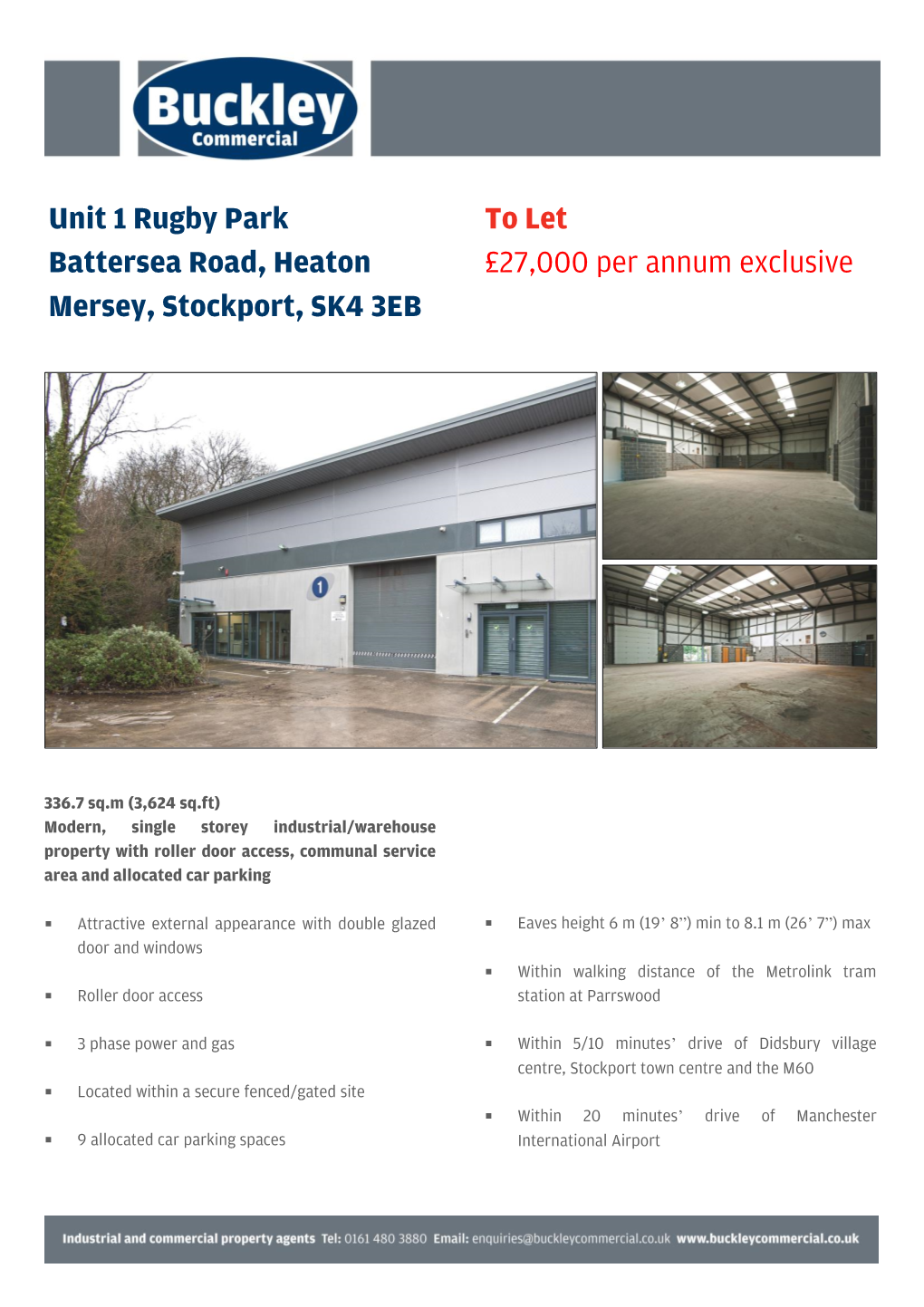 Unit 1 Rugby Park Battersea Road, Heaton Mersey, Stockport, SK4 3EB