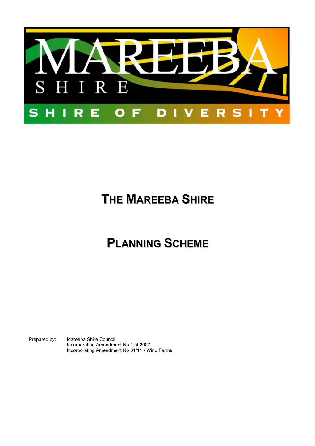 Planning Scheme for the Mareeba Shire