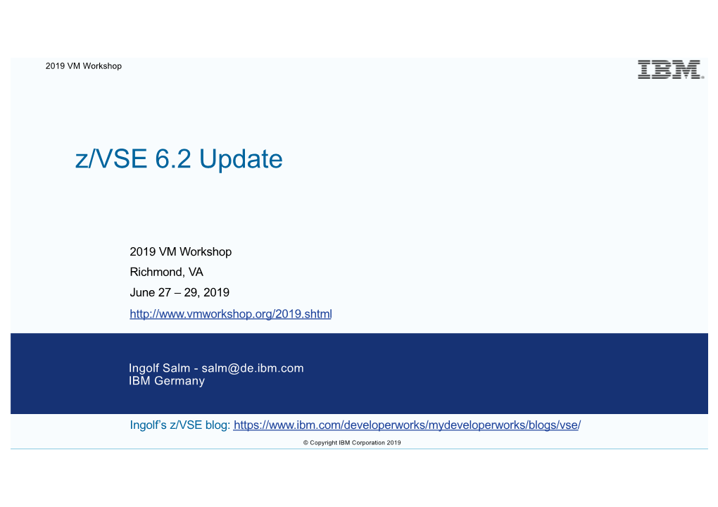 Z/VSE 6.2 Update