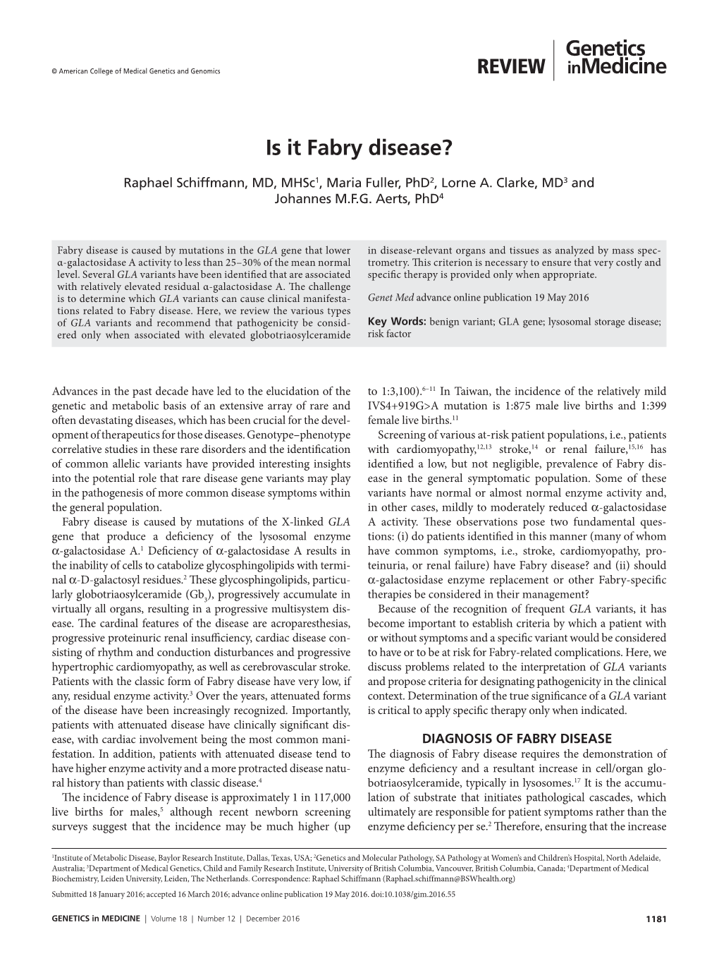 Is It Fabry Disease?