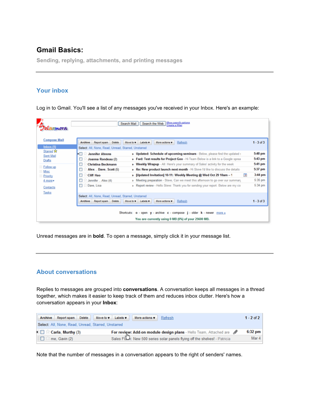 Gmail Basics: Sending, Replying, Attachments, and Printing Messages