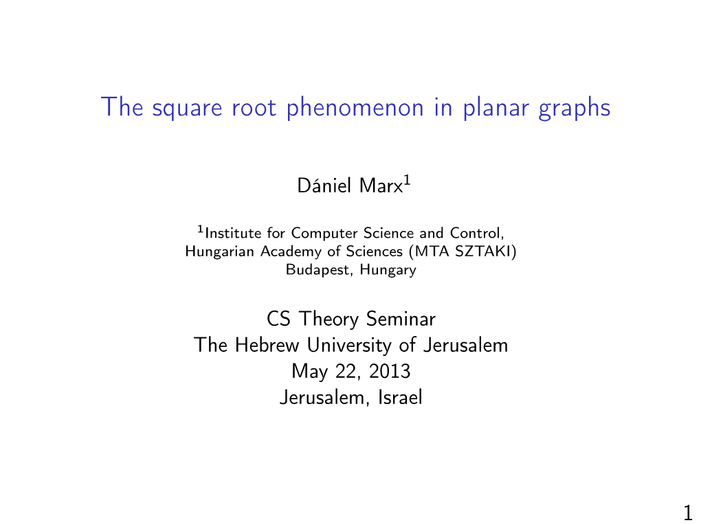 The Square Root Phenomenon in Planar Graphs