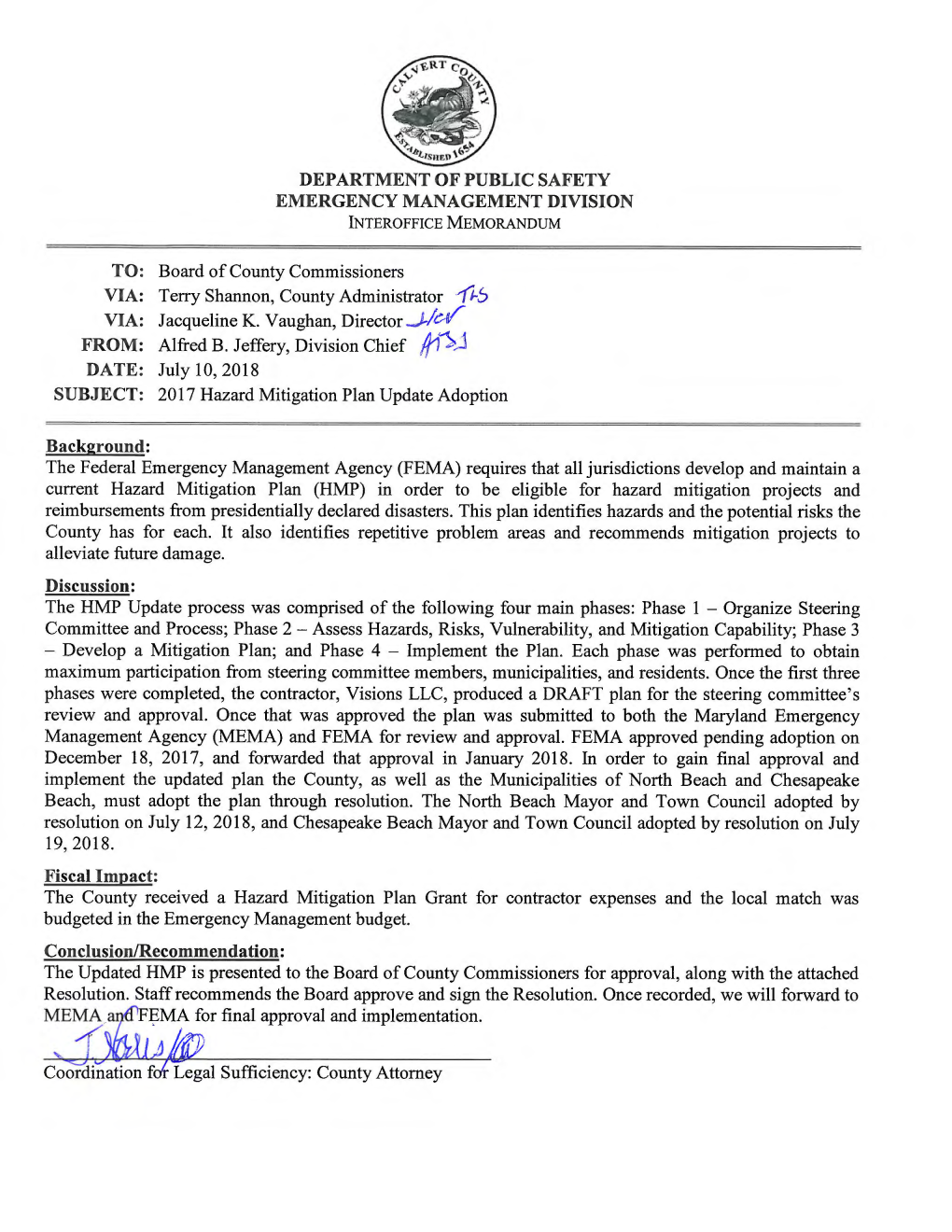 Department of Public Safety Emergency Management Division Interoffice Memorandum