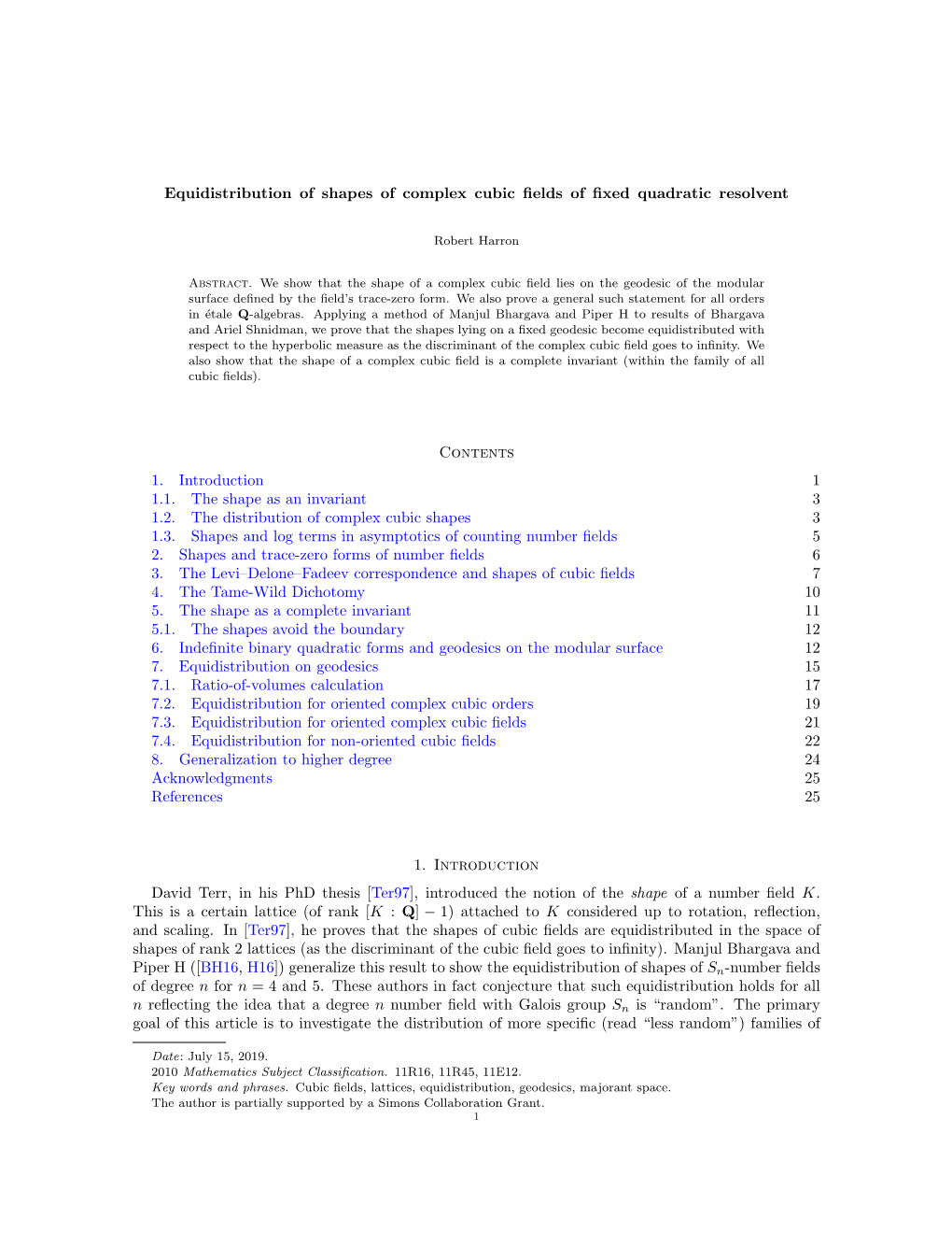 Equidistribution of Shapes of Complex Cubic Fields of Fixed Quadratic