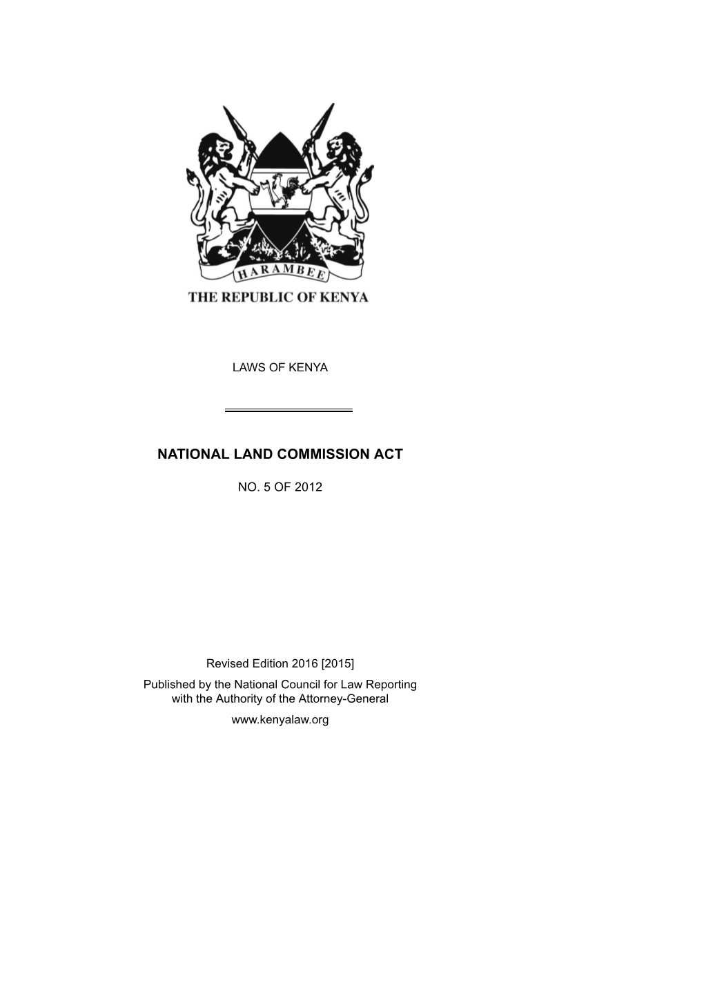 National Land Commission Act 2012