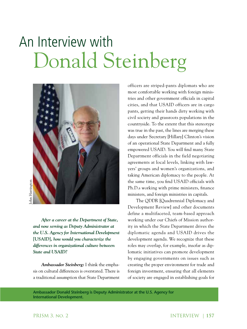 An Interview with Donald Steinberg