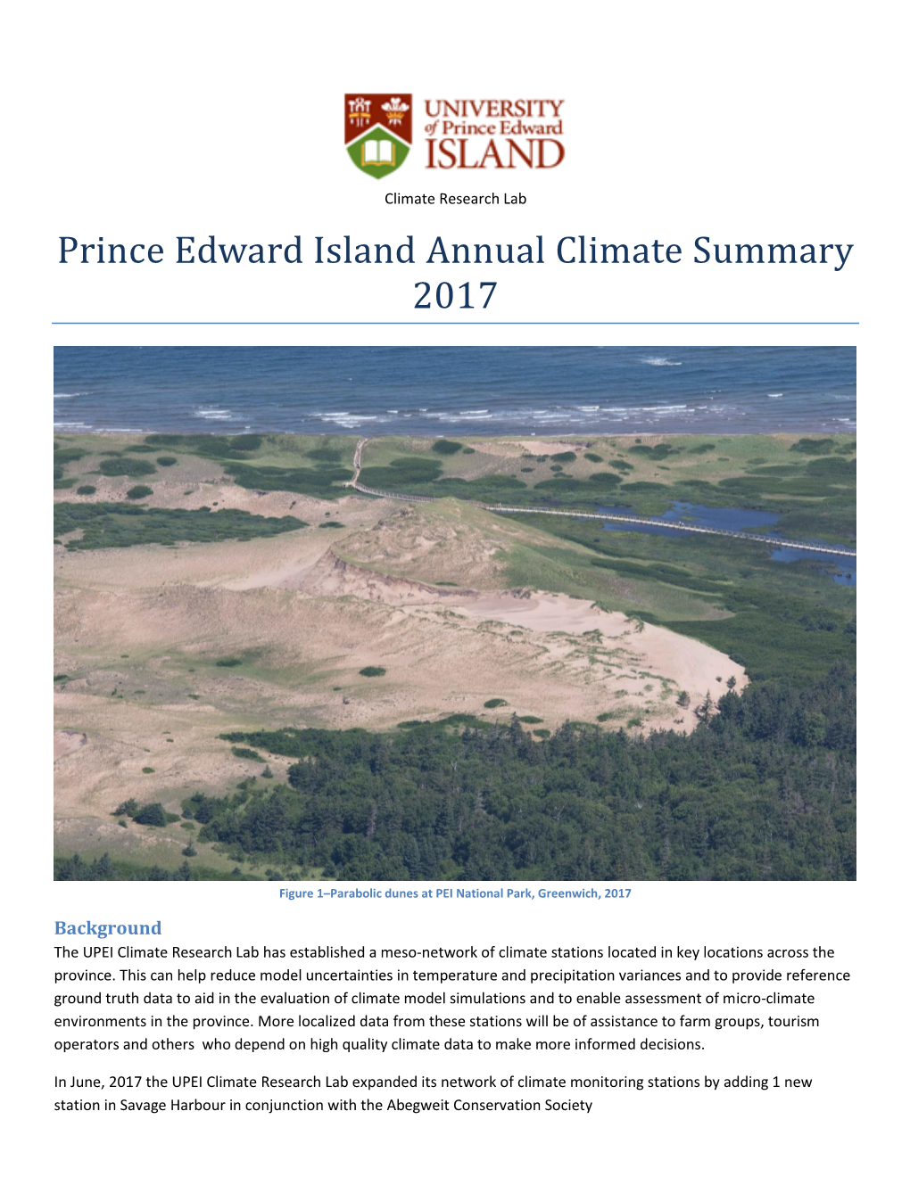 Prince Edward Island Annual Climate Summary 2017