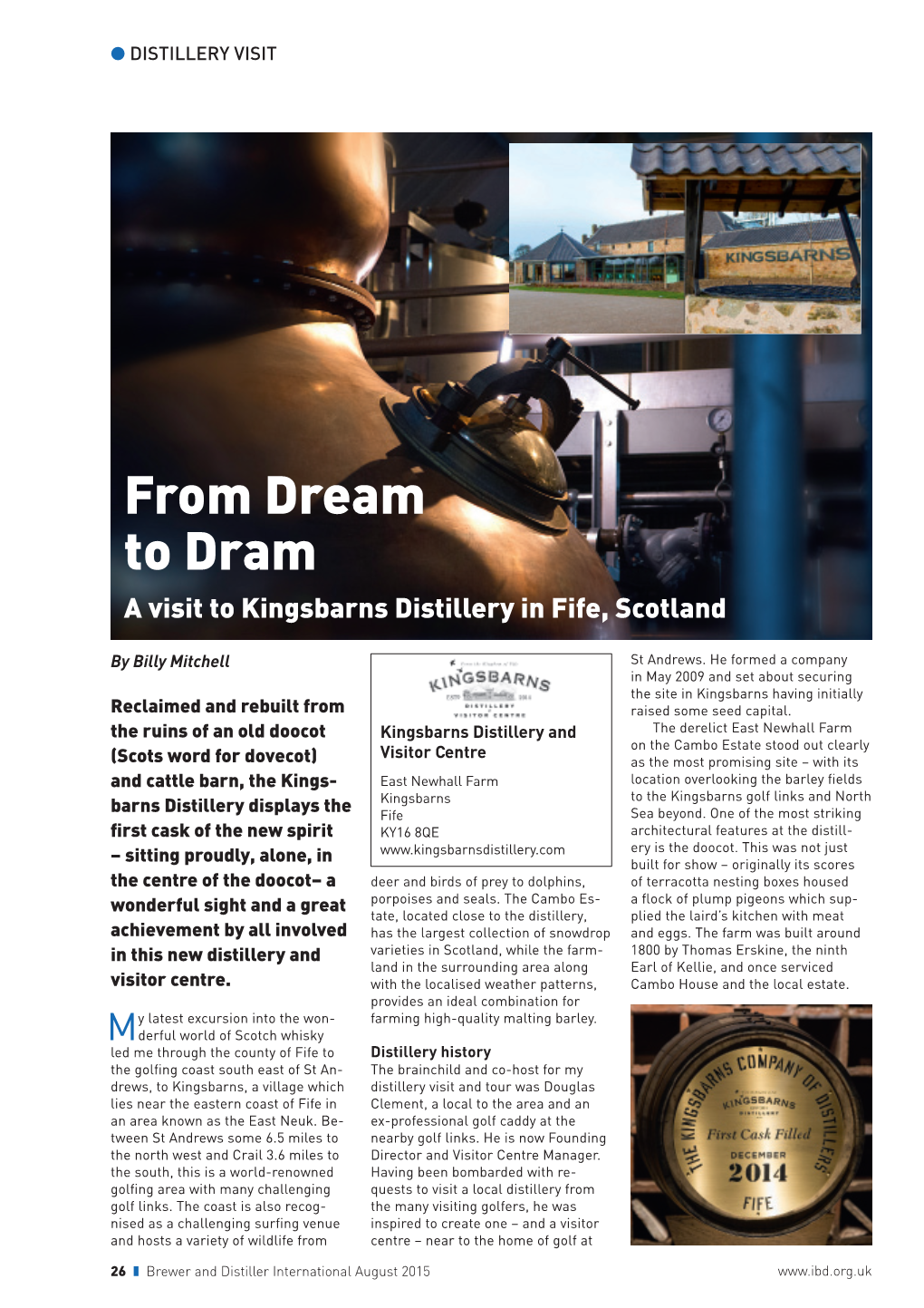 From Dream to Dram a Visit to Kingsbarns Distillery in Fife, Scotland