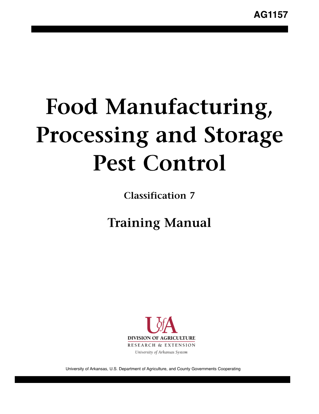 Food Manufacturing, Processing and Storage Pest Control