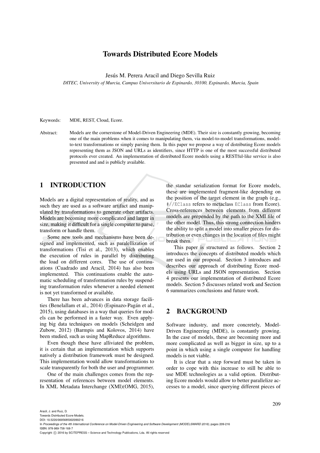 Towards Distributed Ecore Models