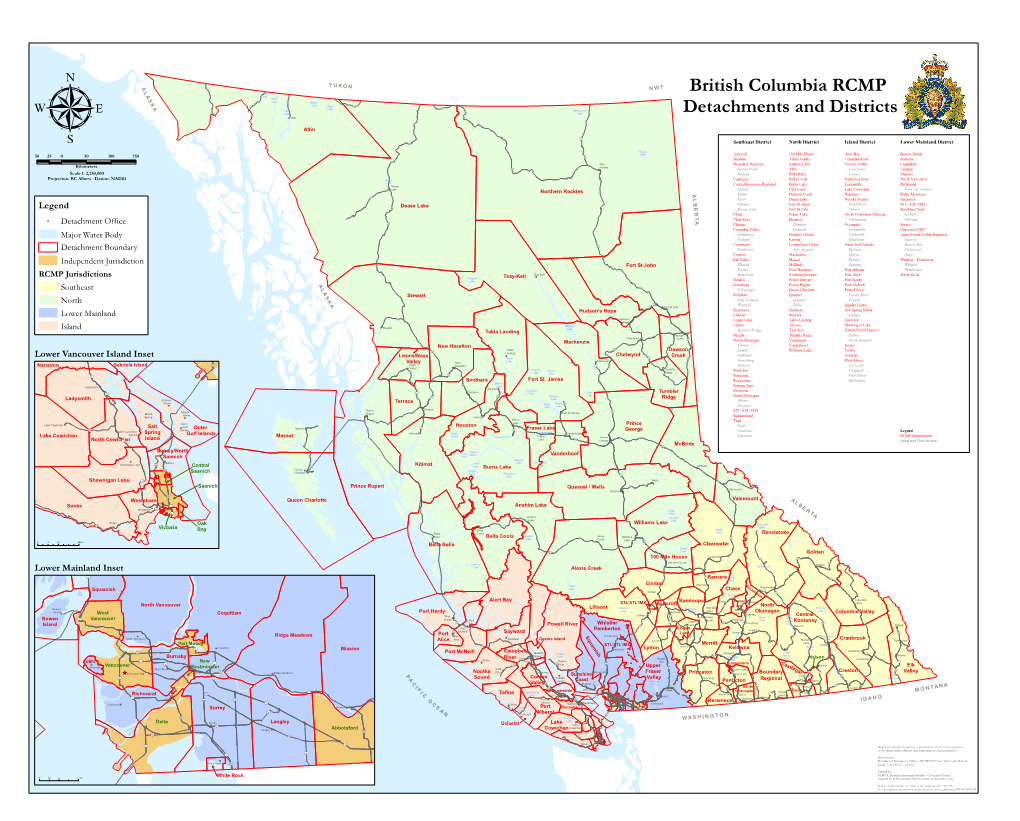 British Columbia RCMP Detachments and Districts