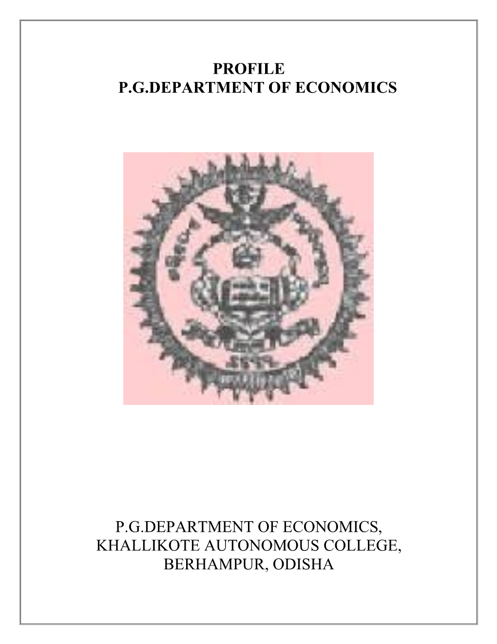 Profile Pgdepartment of Economics