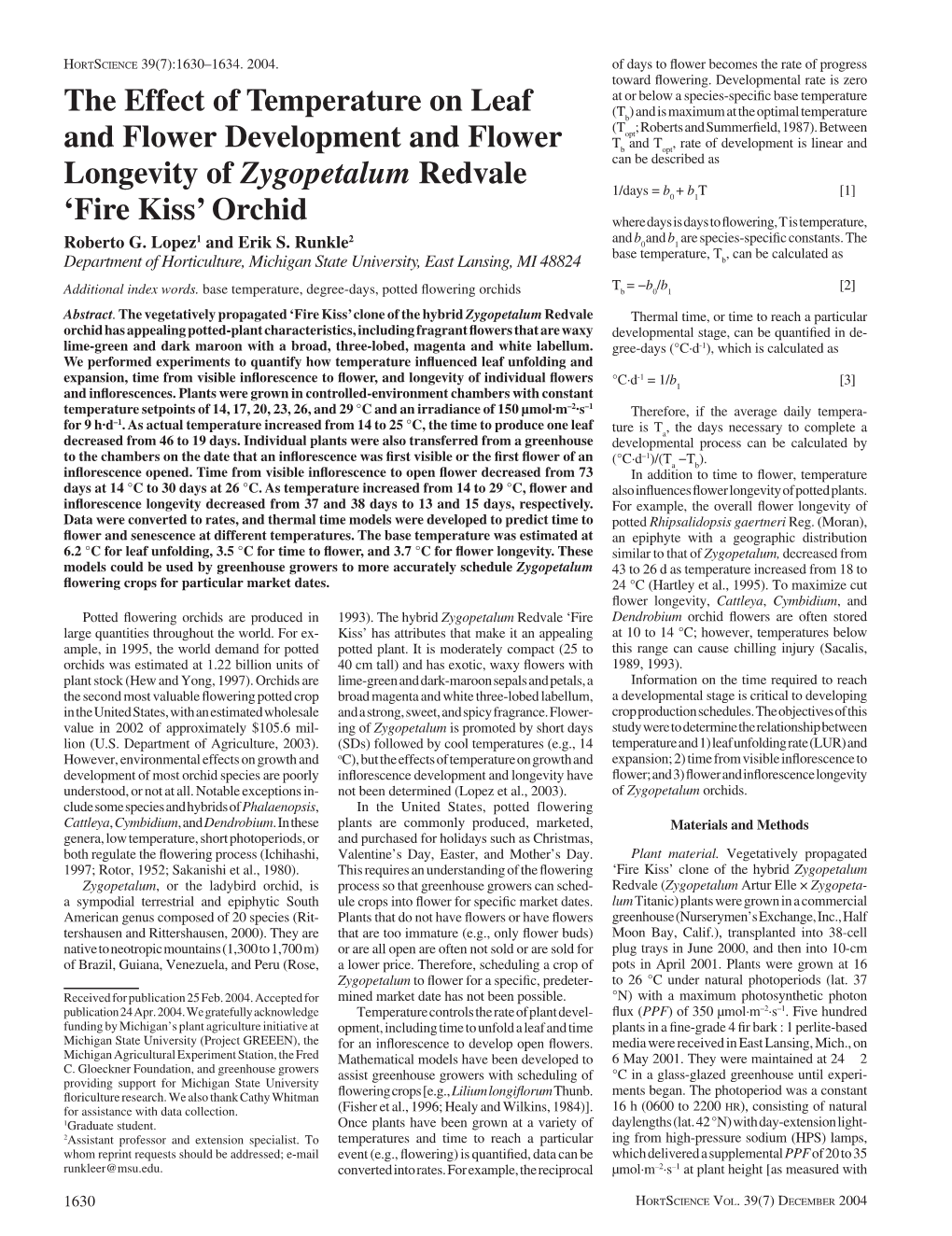 The Effect of Temperature on Leaf and Flower Development and Flower