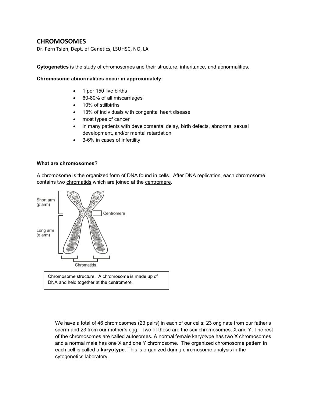 CHROMOSOMES Dr