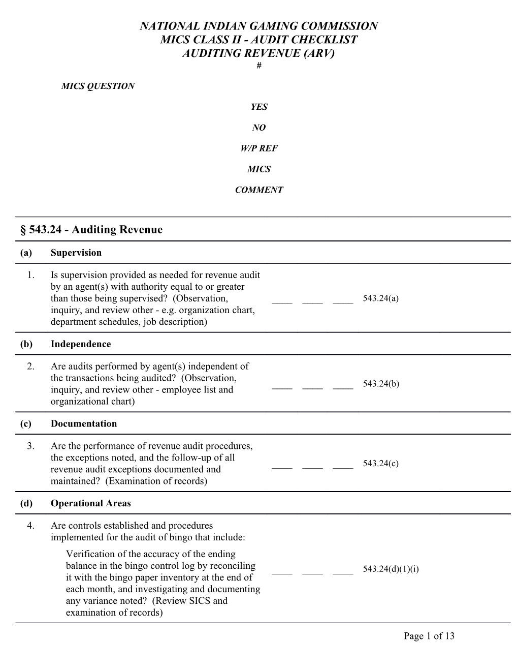 National Indian Gaming Commission