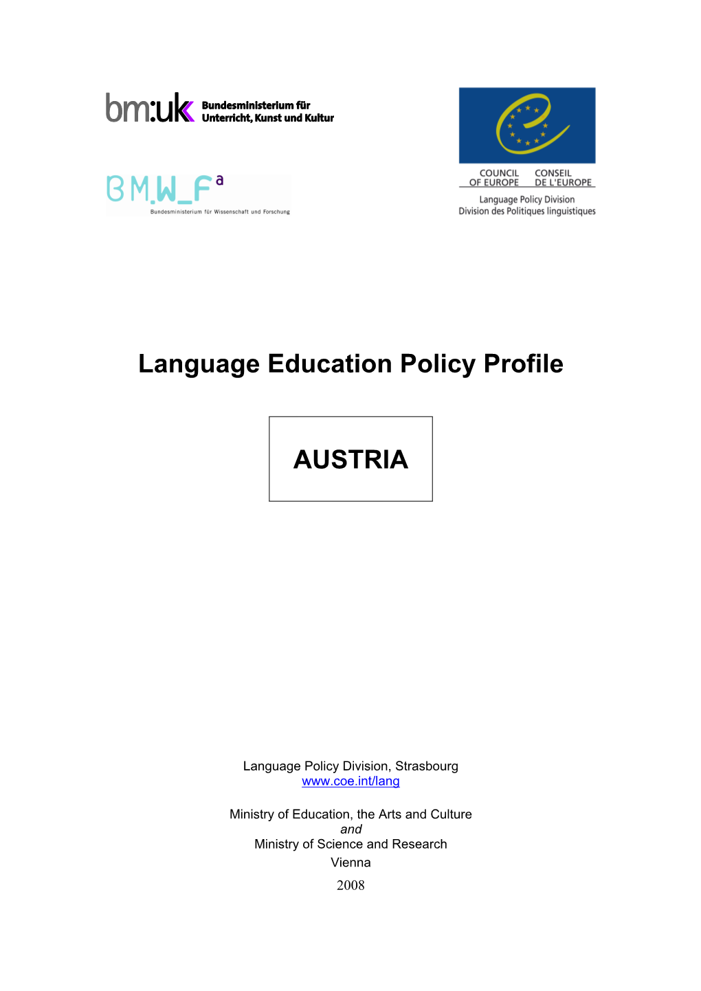 Language Education Policy Profile AUSTRIA