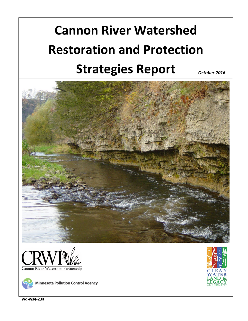 Cannon River Watershed Restoration and Protection Strategies Report