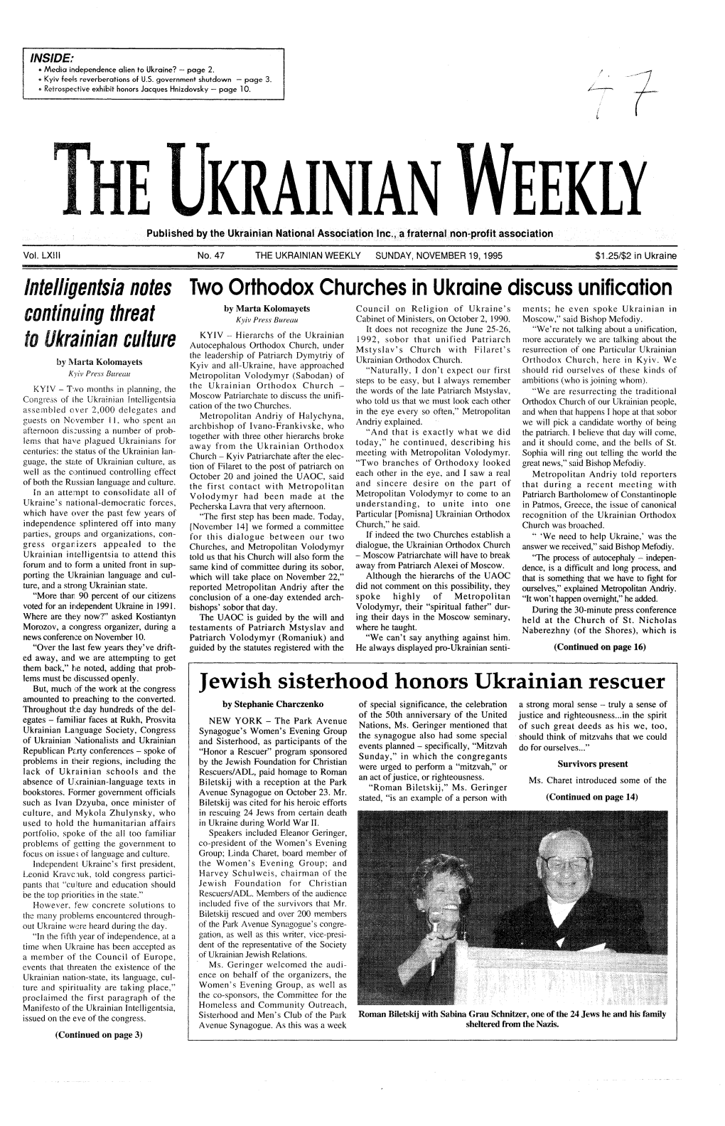 The Ukrainian Weekly 1995, No.47