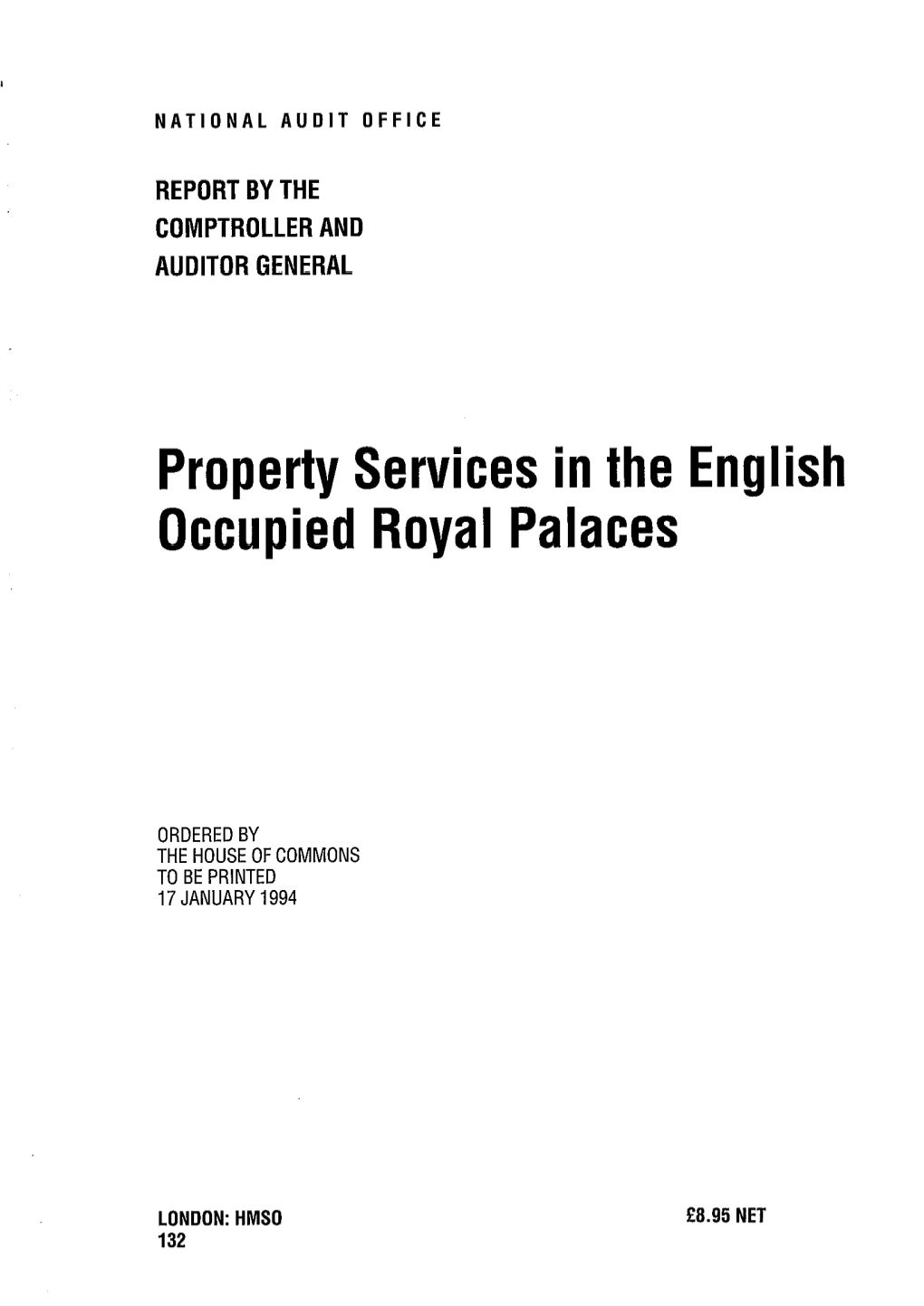 Property Services in the English Occupied Royal Palaces