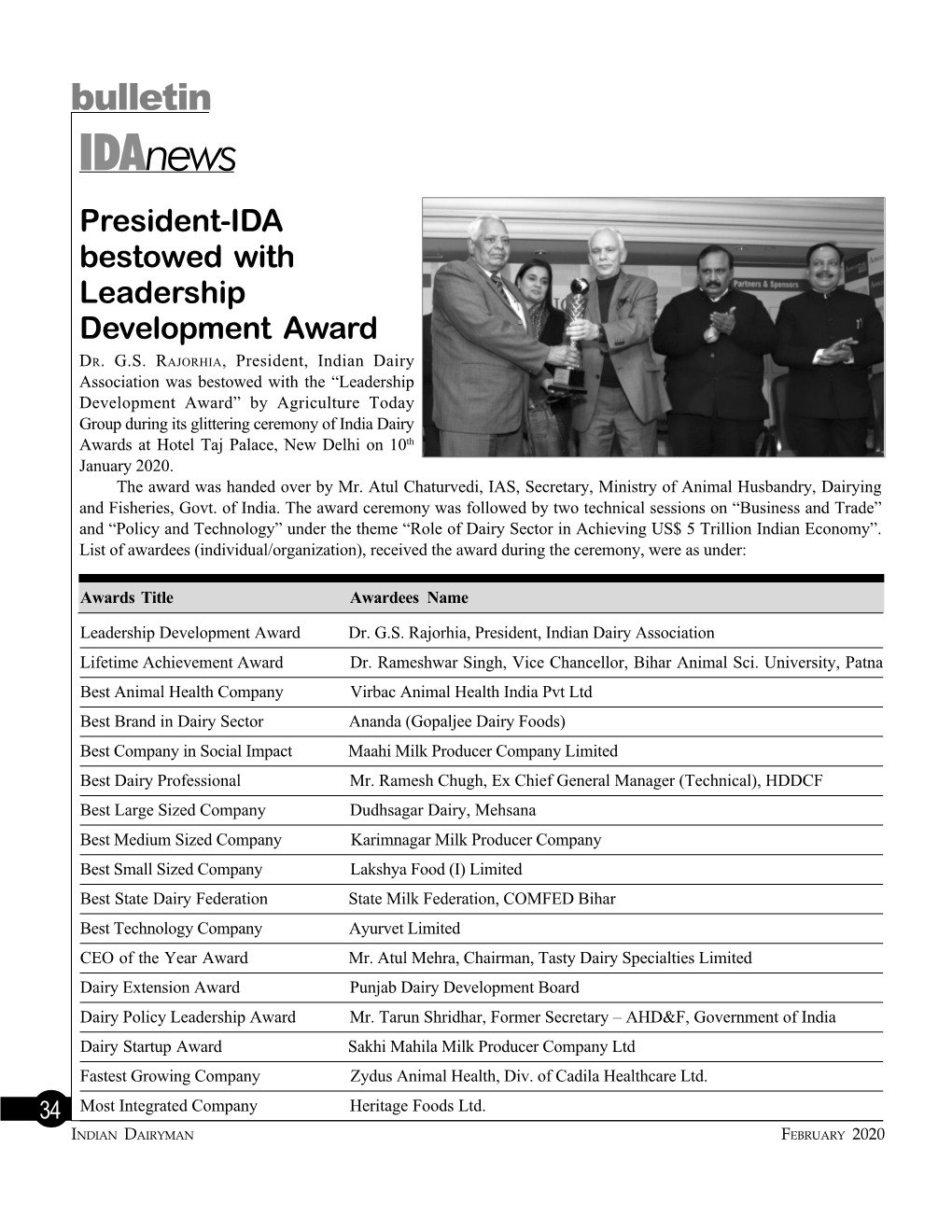 Idanews President-IDA Bestowed with Leadership Development Award DR