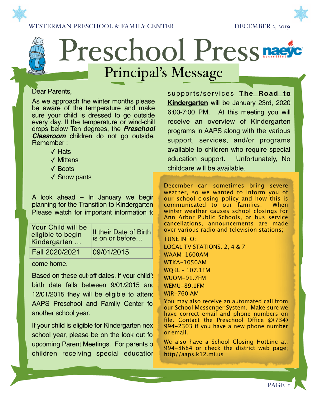 Preschool Press December 2019