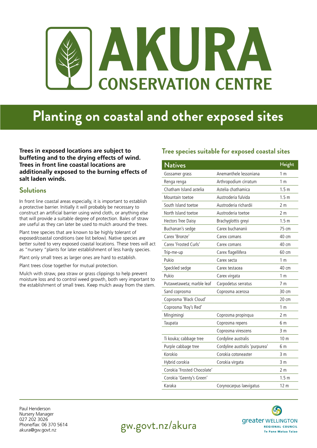 Planting on Coastal and Other Exposed Sites