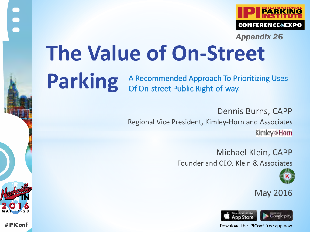 The Value of On-Street Parking