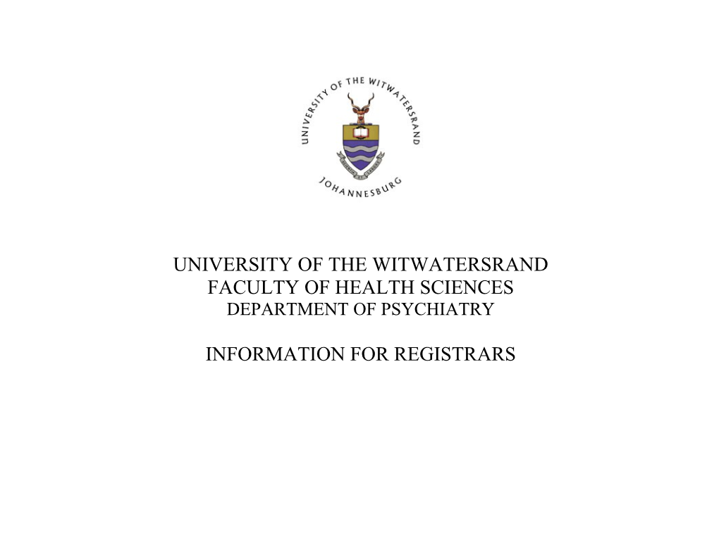 Medical Registrar's Information Pack