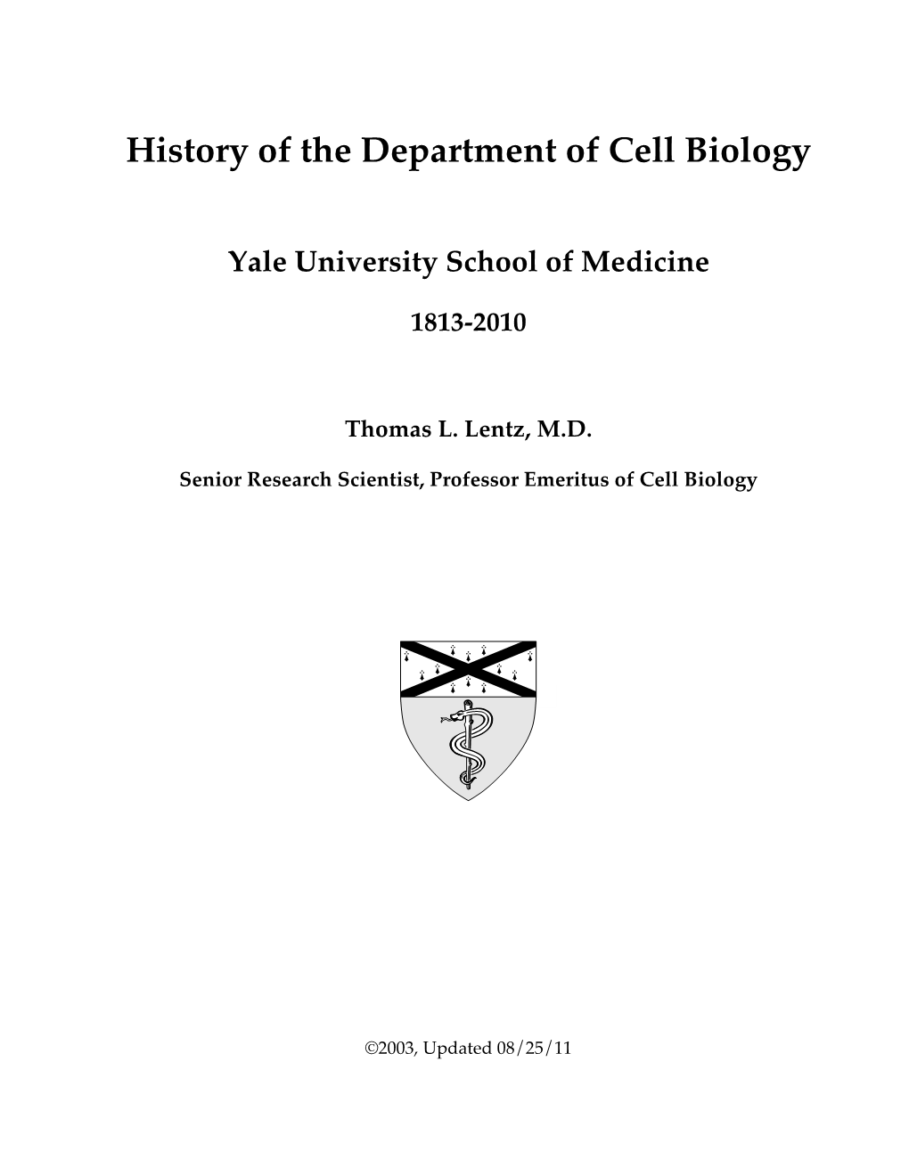 History Cell Bio Dept 2011