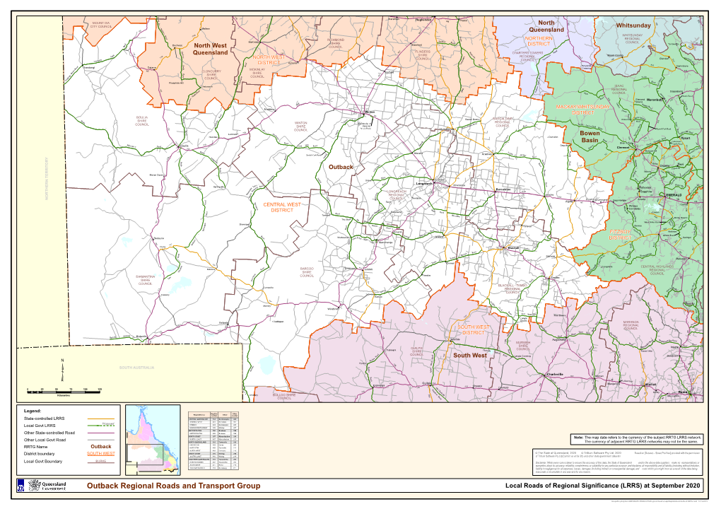 Outback Regional Roads and Transport Group Local Roads of Regional Significance (LRRS) at September 2020