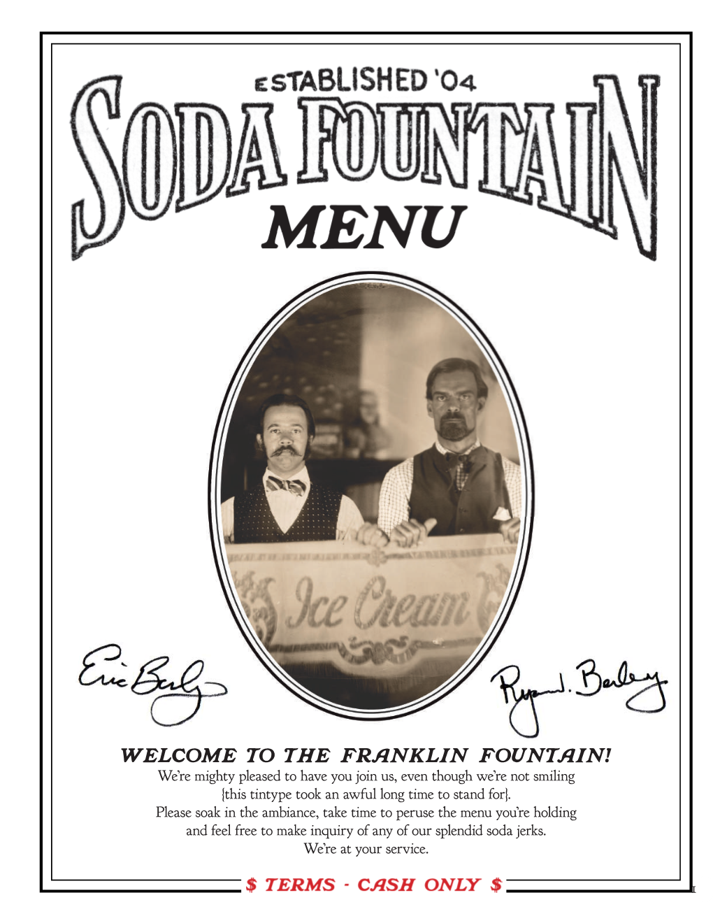 WELCOME to the FRANKLIN FOUNTAIN! We’Re Mighty Pleased to Have You Join Us, Even Though We’Re Not Smiling {This Tintype Took an Awful Long Time to Stand For}