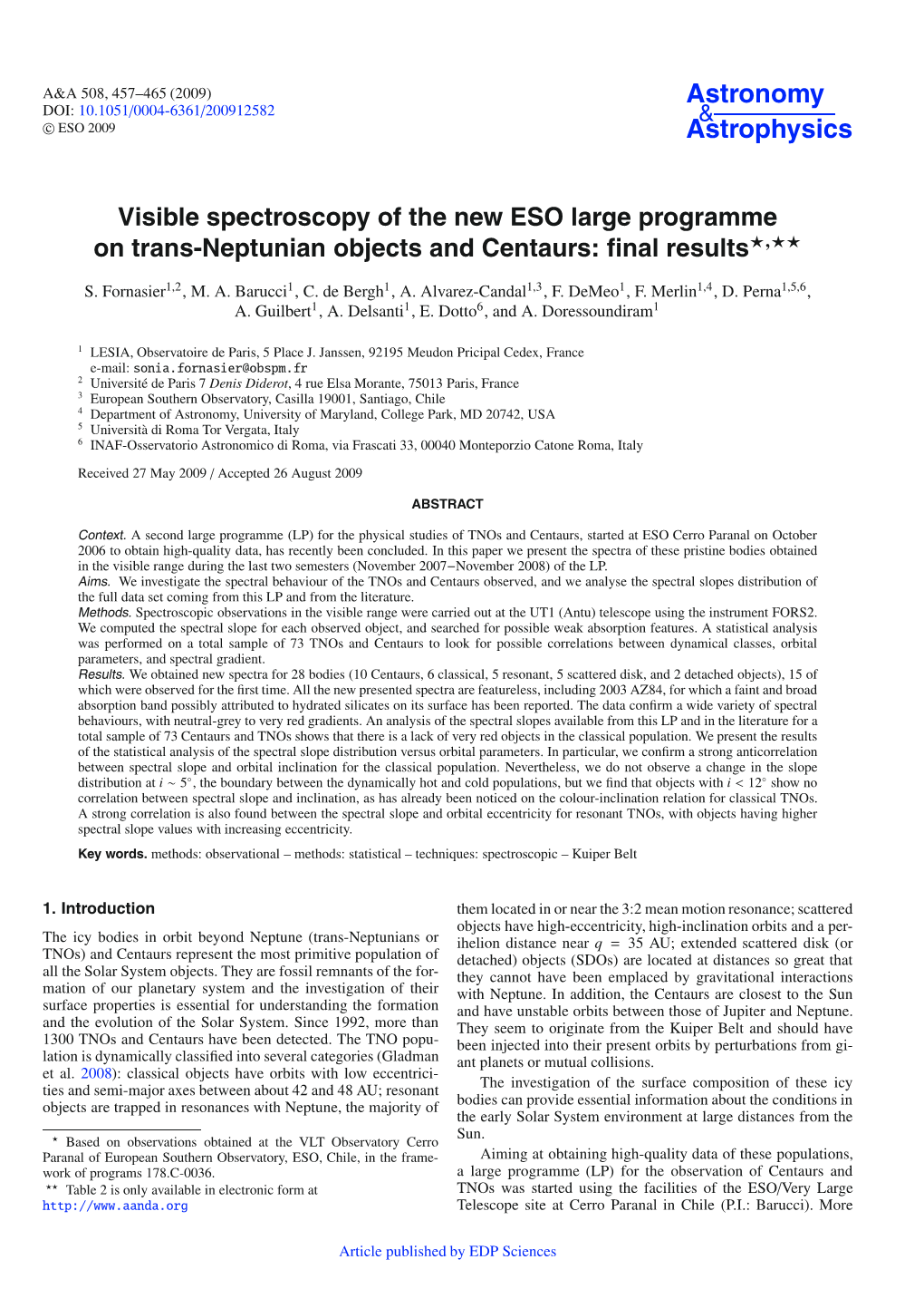 Visible Spectroscopy of the New ESO Large Programme on Trans-Neptunian Objects and Centaurs: ﬁnal Results!,!!