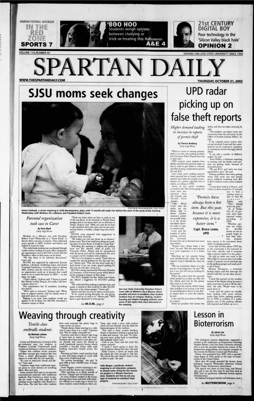 Spartan Daily, October 31, 2002