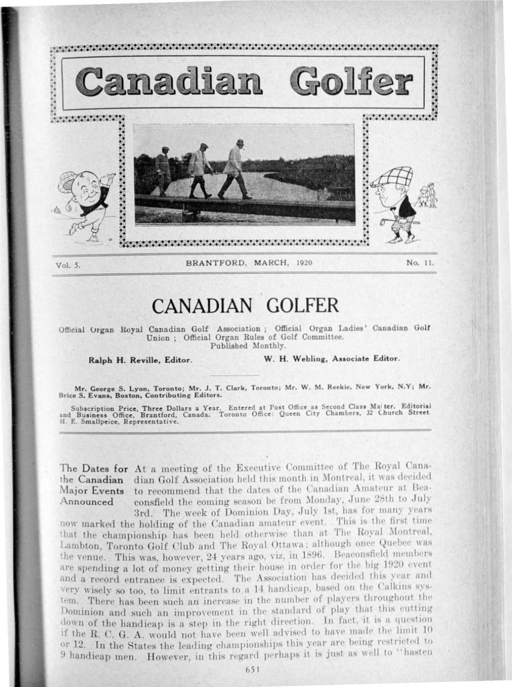 Canadian Golfer, March, 1920