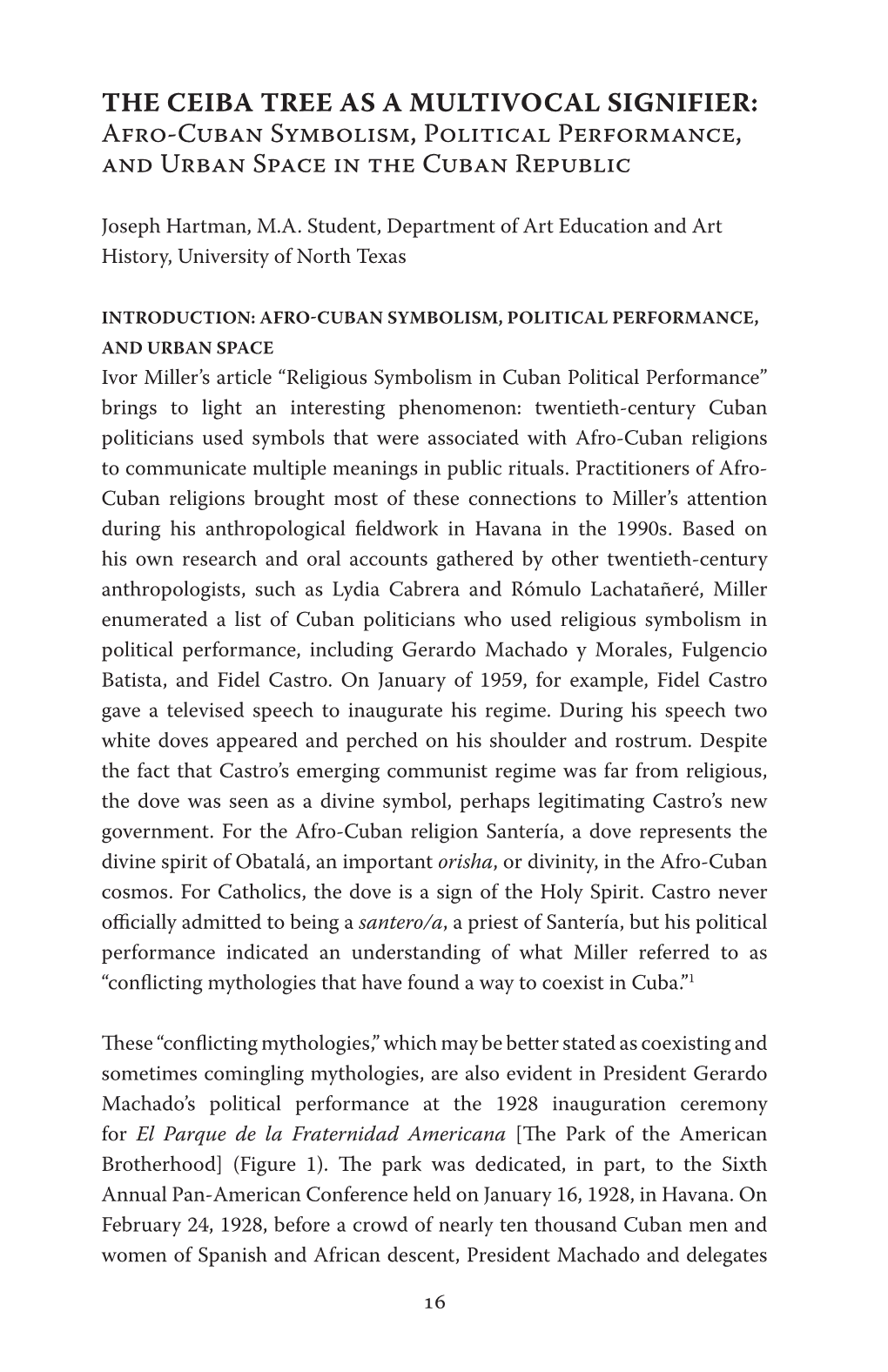 THE CEIBA TREE AS a MULTIVOCAL SIGNIFIER: Afro-Cuban Symbolism, Political Performance, and Urban Space in the Cuban Republic