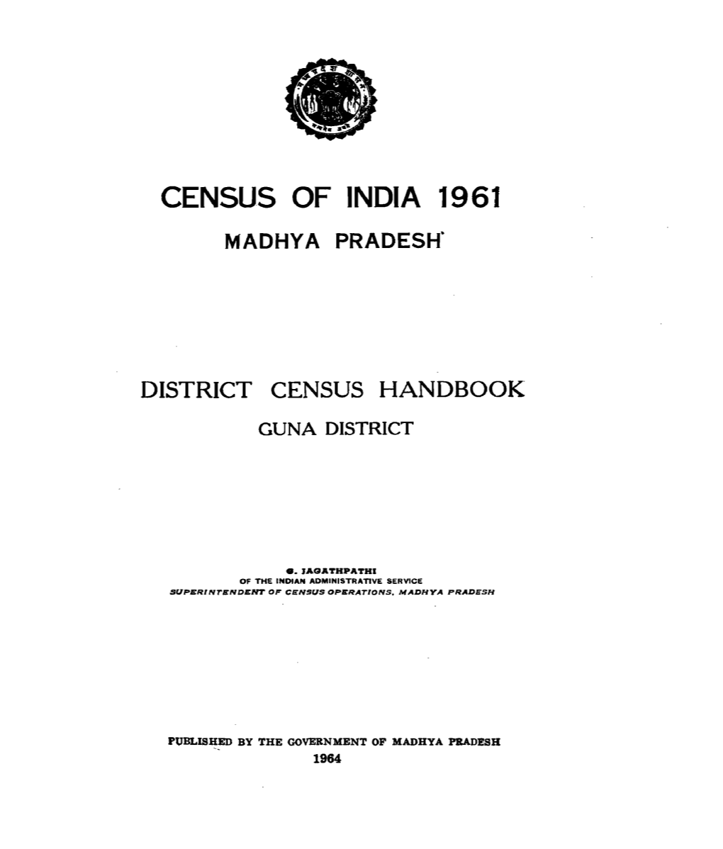 District Census Handbook, Guna