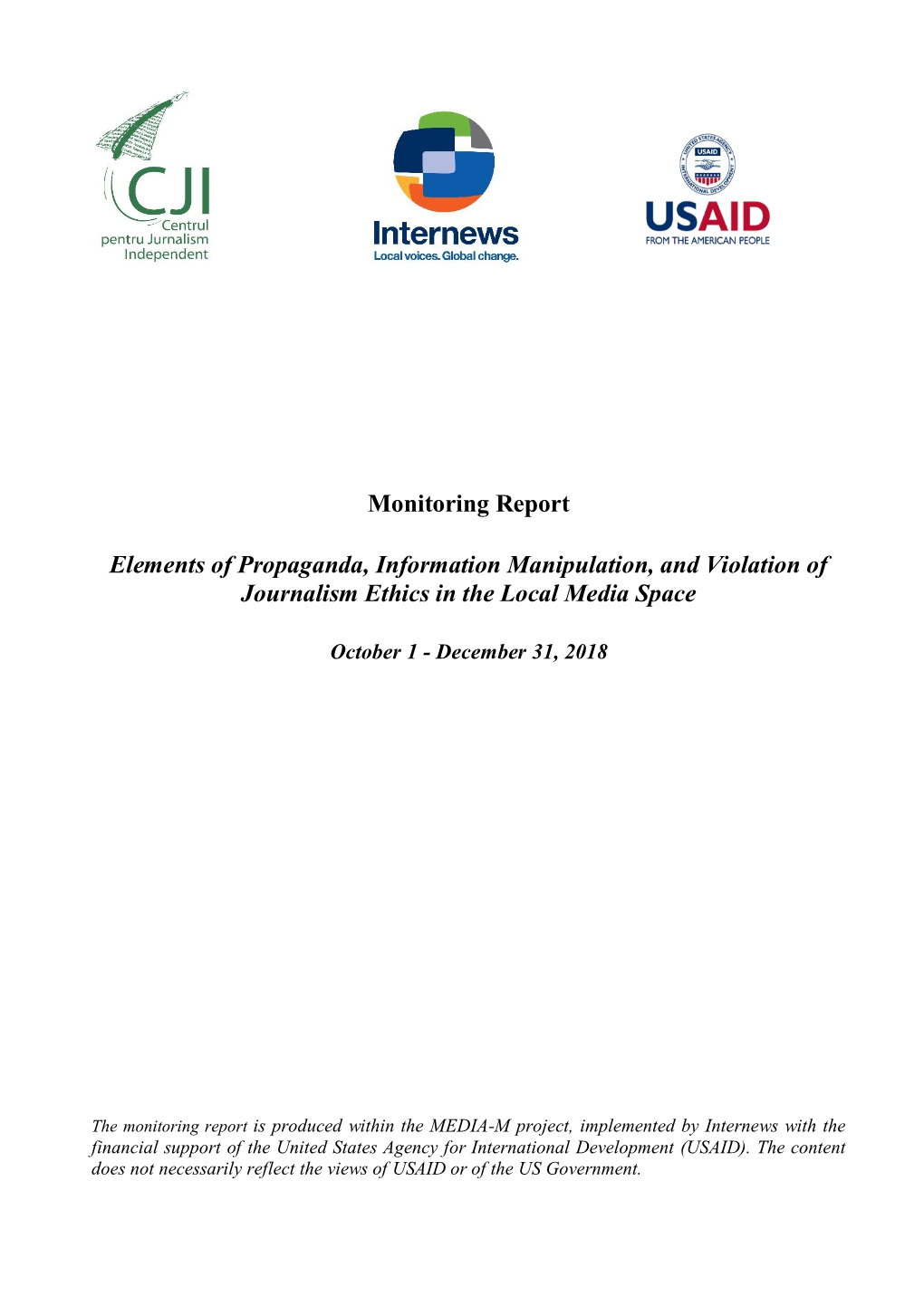 Monitoring Report Elements of Propaganda, Information