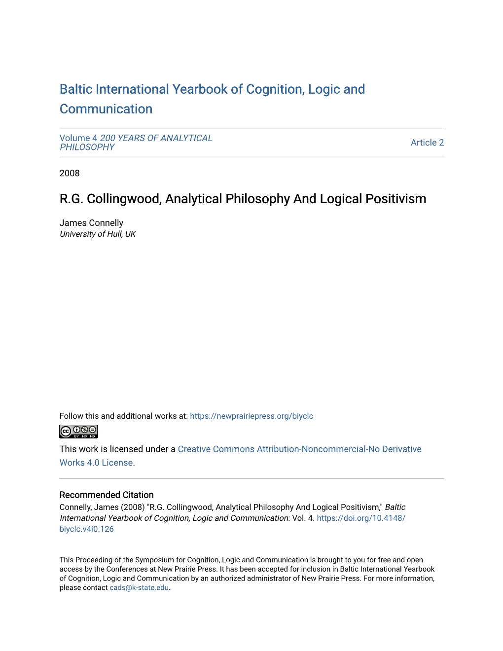 R.G. Collingwood, Analytical Philosophy and Logical Positivism