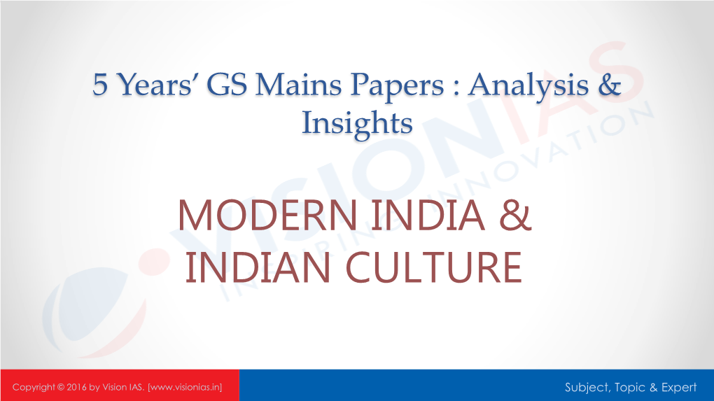 5 Years' GS Mains Papers : Analysis & Insights