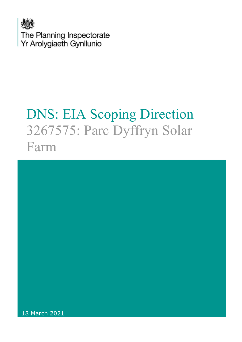 EIA Scoping Direction 3267575: Parc Dyffryn