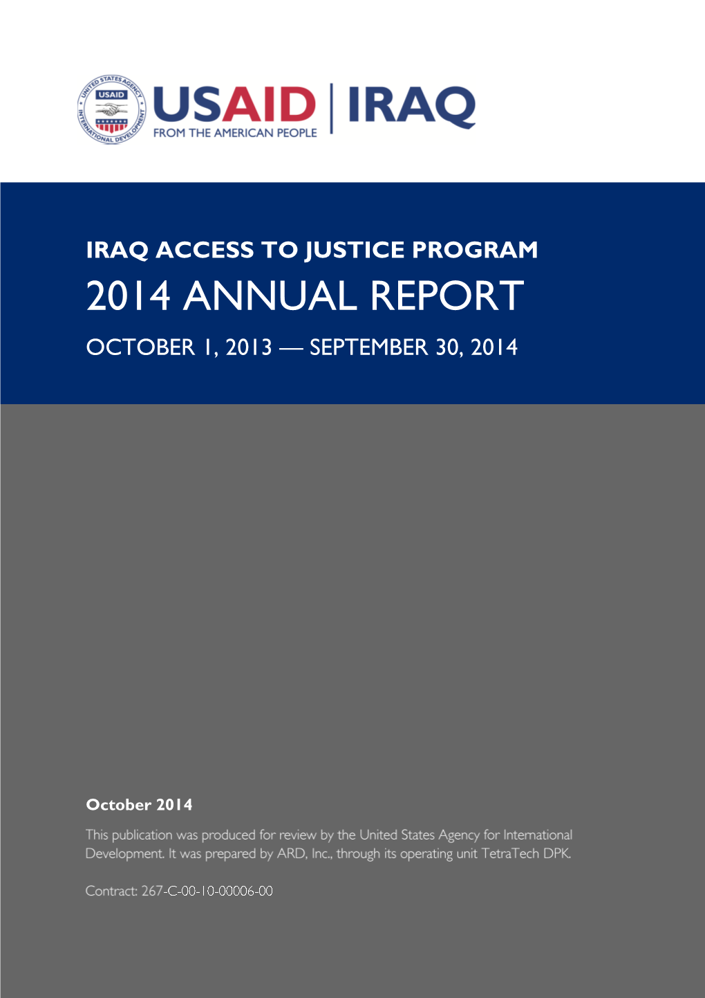 2014 Annual Report October 1, 2013 — September 30, 2014