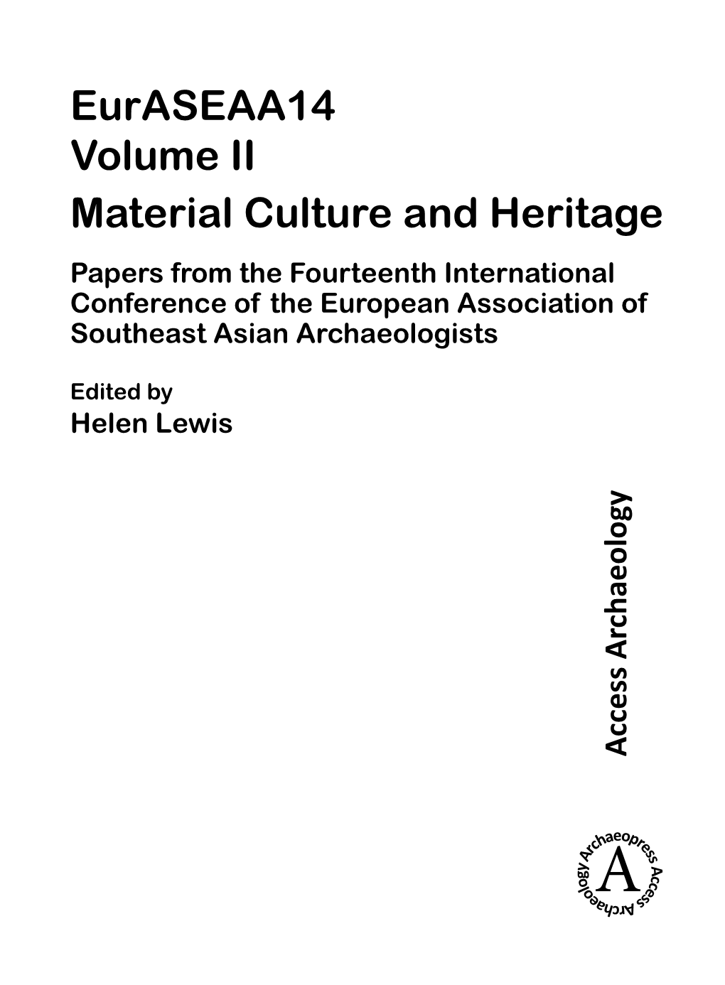 Euraseaa14 Volume II: Material Culture and Heritage