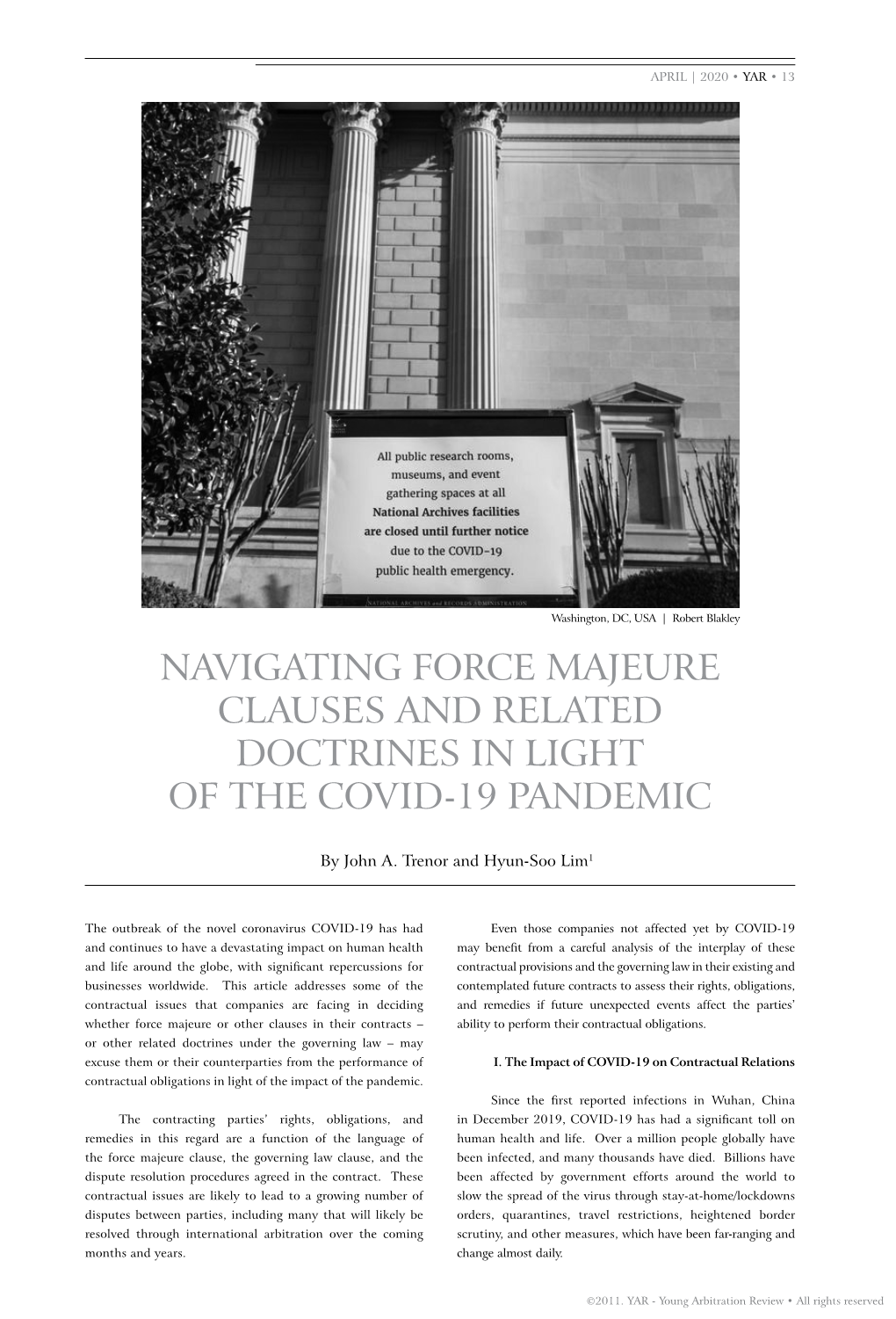 Navigating Force Majeure Clauses and Related Doctrines in Light of the Covid-19 Pandemic