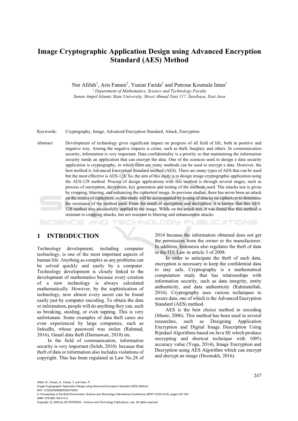 Image Cryptographic Application Design Using Advanced Encryption Standard (AES) Method