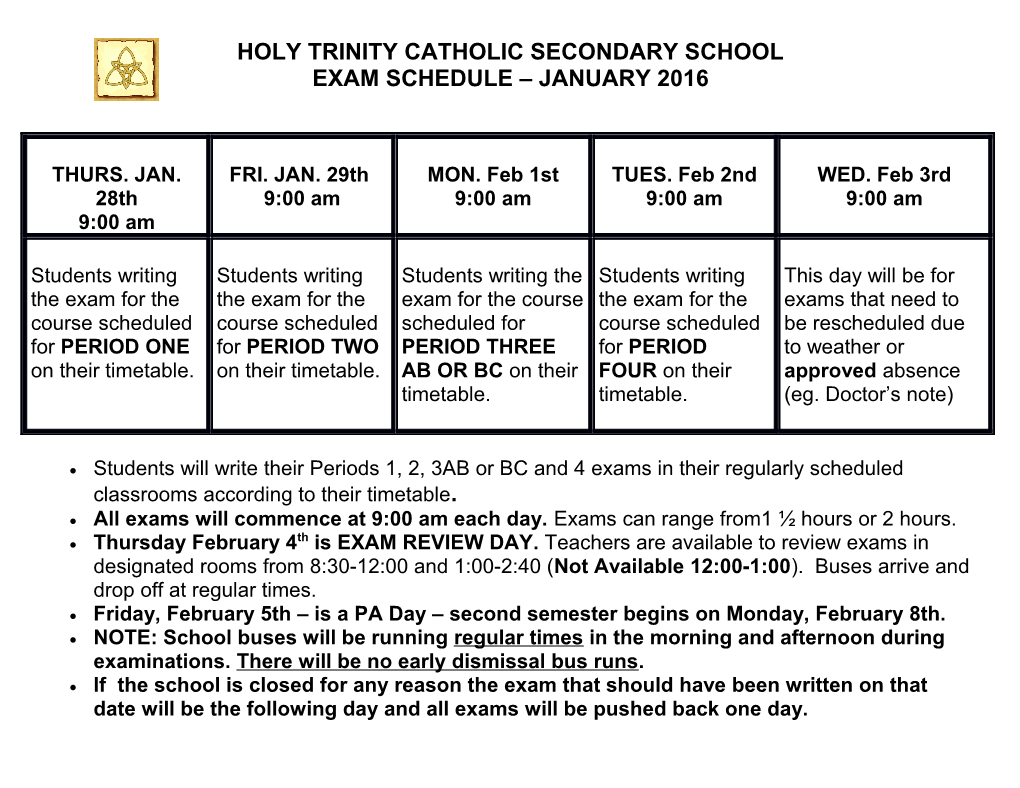 Holy Trinity Catholic Secondary School