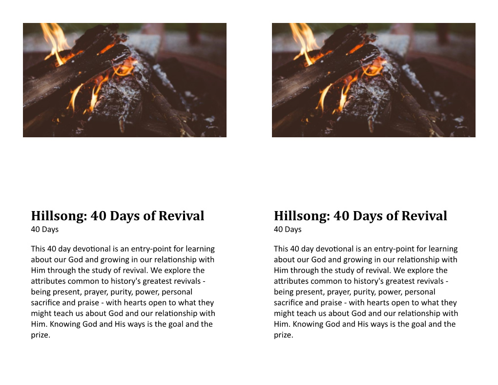 Hillsong: 40 Days of Revival Hillsong: 40 Days of Revival 40 Days 40 Days