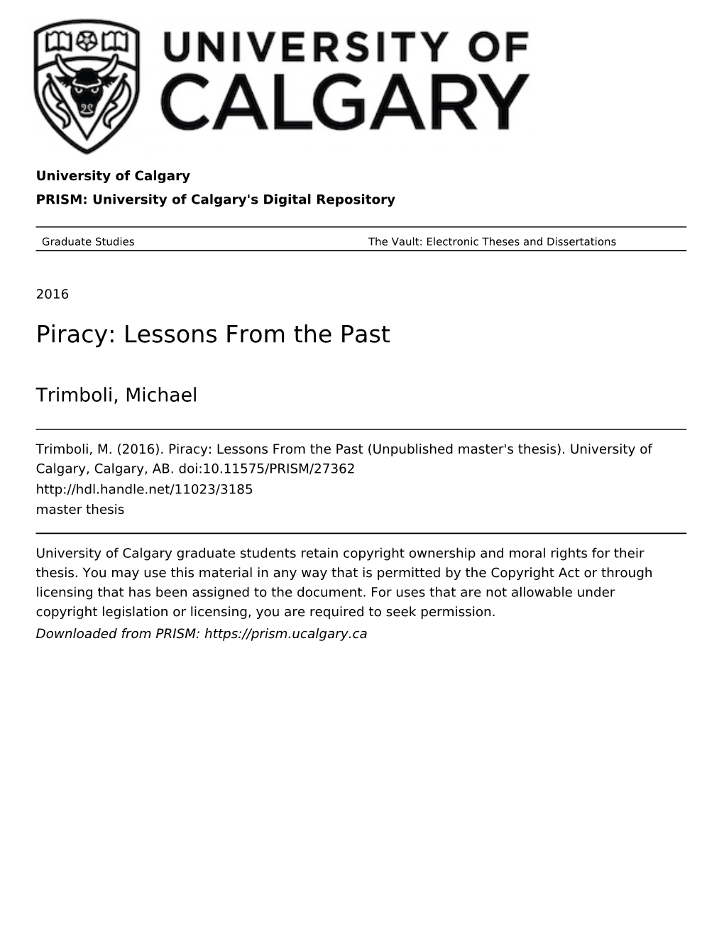 Piracy: Lessons from the Past